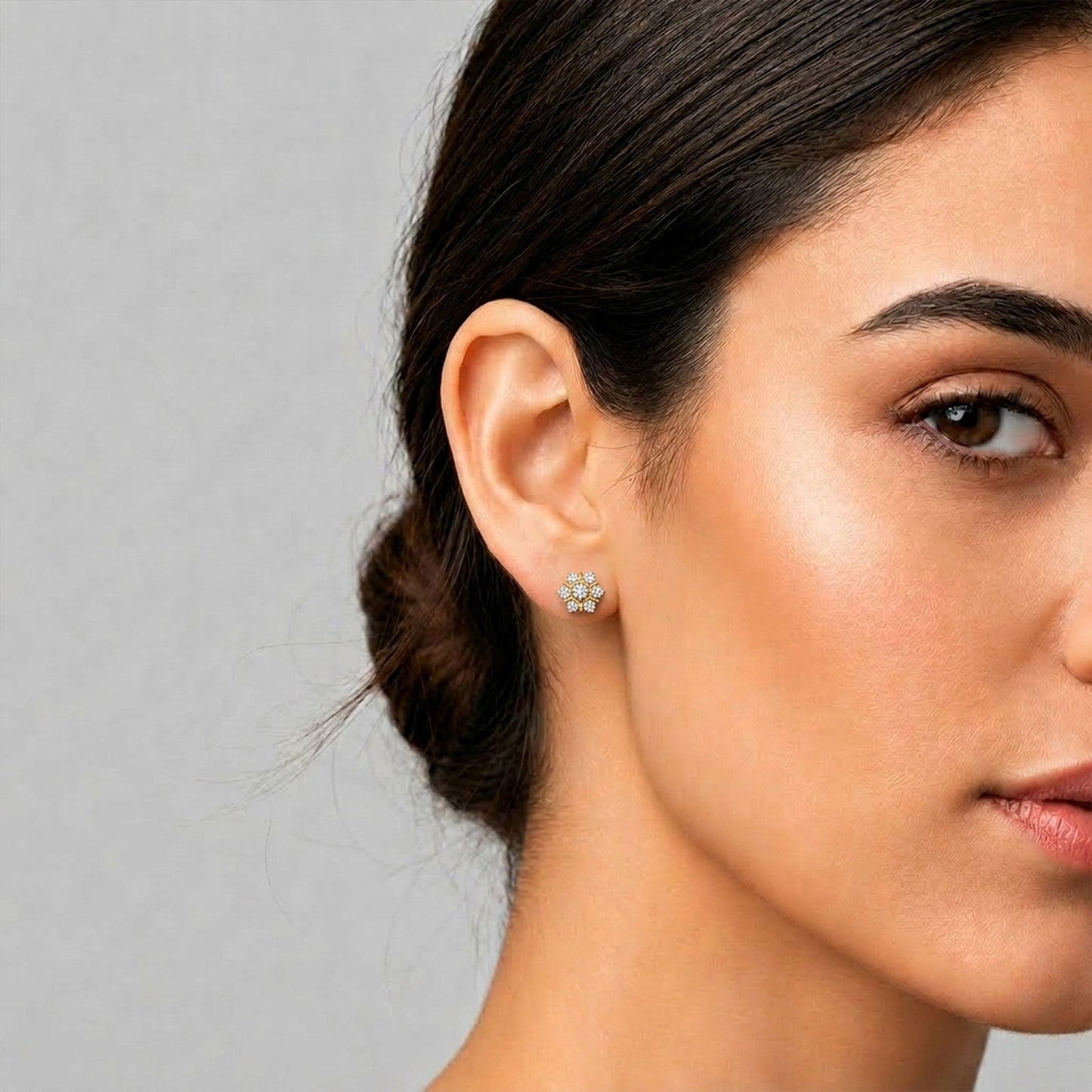 Nakshatra Floret Cluster Diamond Stud Earrings