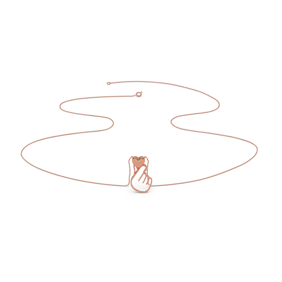 Sarang Heart Plain Gold Chain Necklace