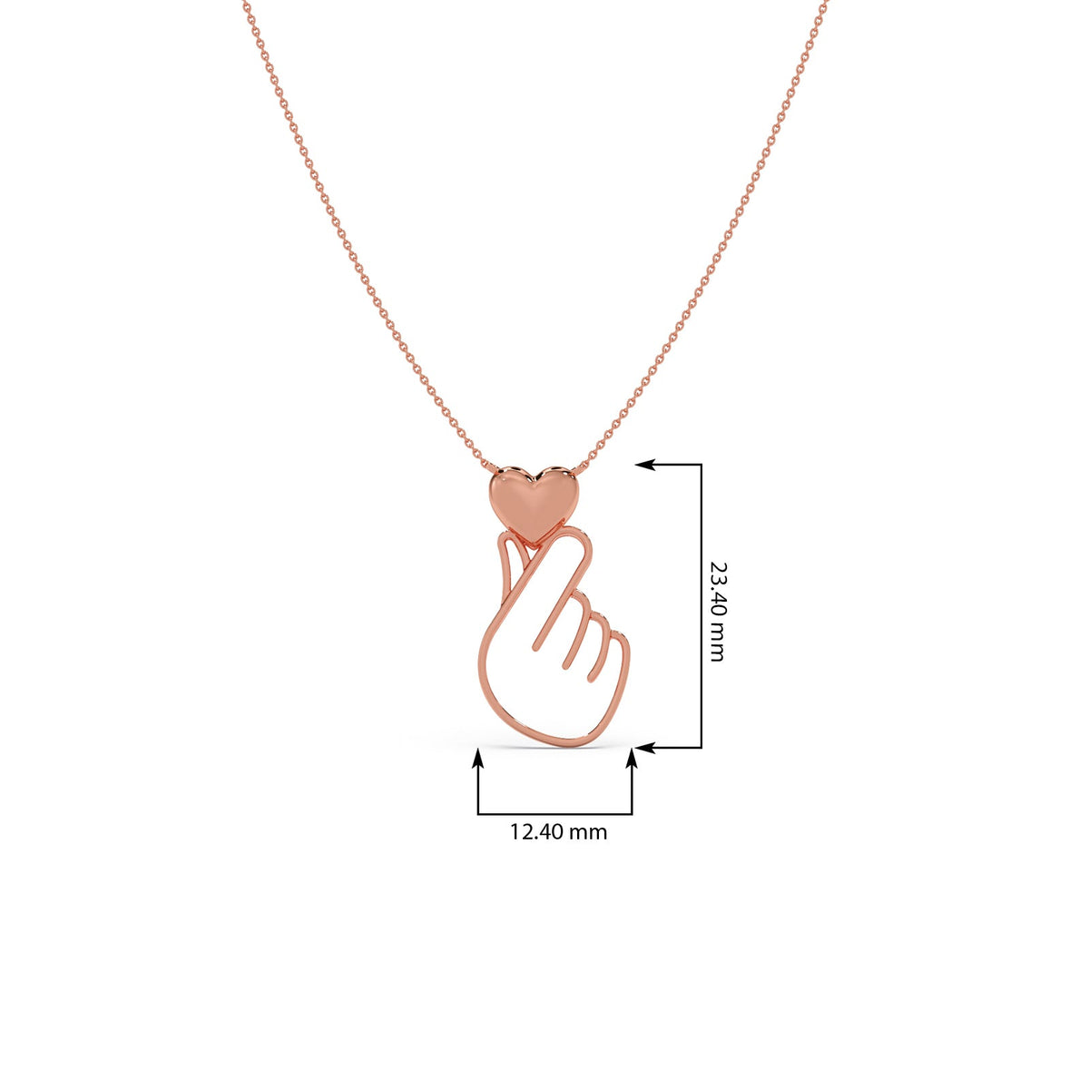 Sarang Heart Plain Gold Chain Necklace