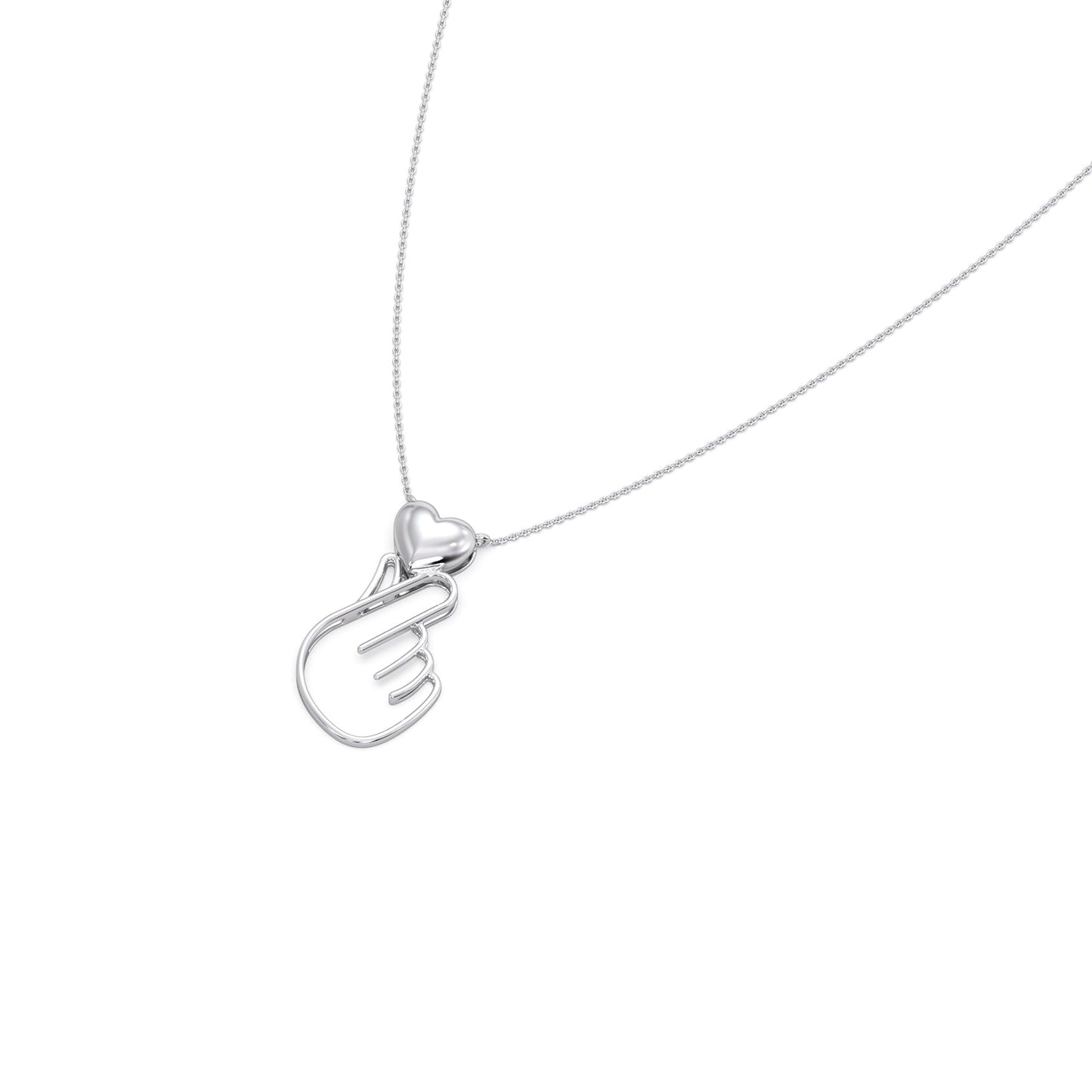 Sarang Heart Plain Gold Chain Necklace