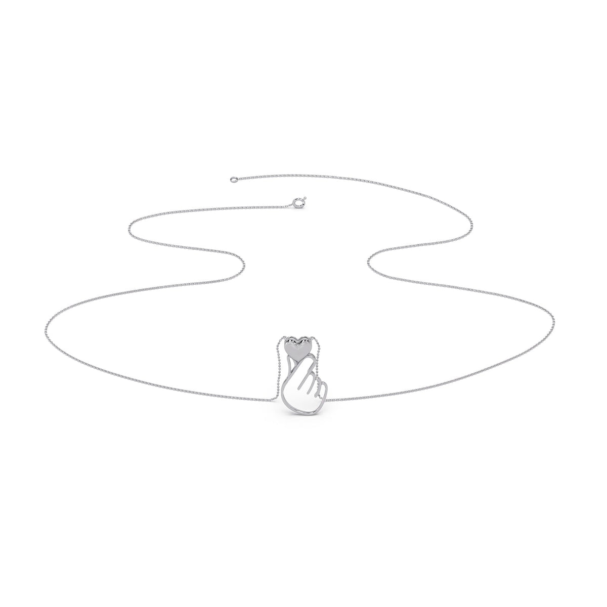 Sarang Heart Plain Gold Chain Necklace
