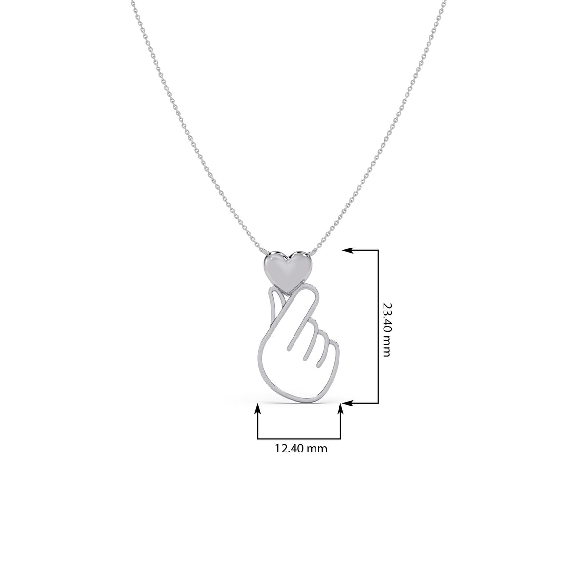 Sarang Heart Plain Gold Chain Necklace