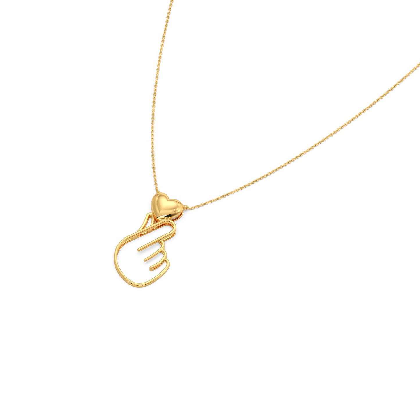 Sarang Heart Plain Gold Chain Necklace