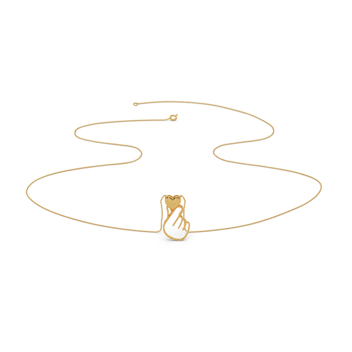 Sarang Heart Plain Gold Chain Necklace