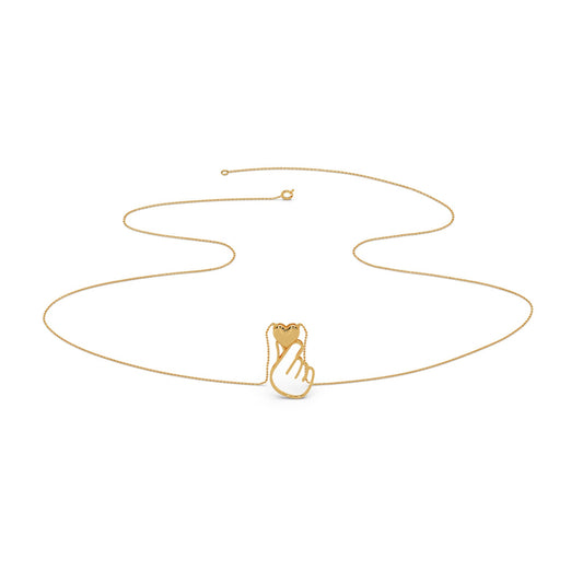 Sarang Heart Plain Gold Chain Necklace