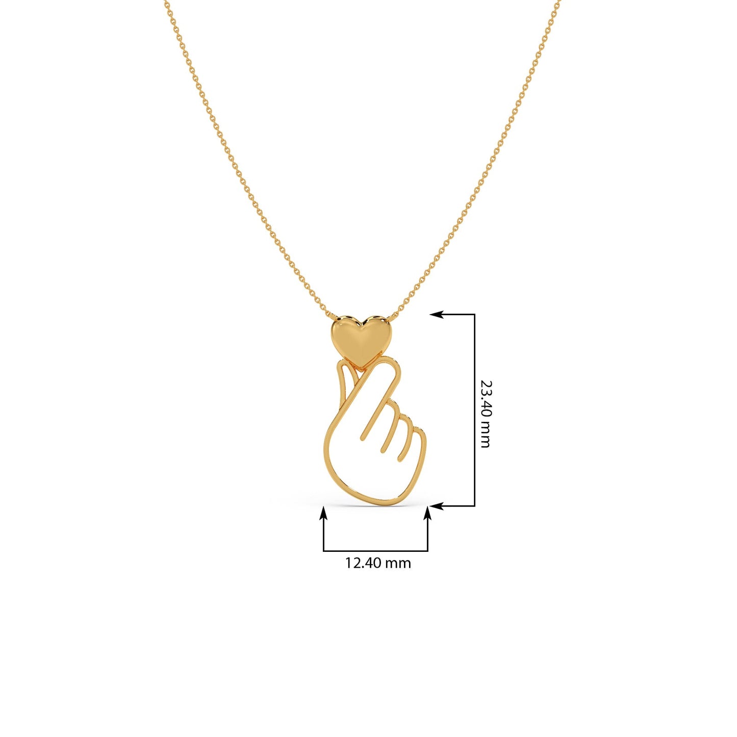 Sarang Heart Plain Gold Chain Necklace