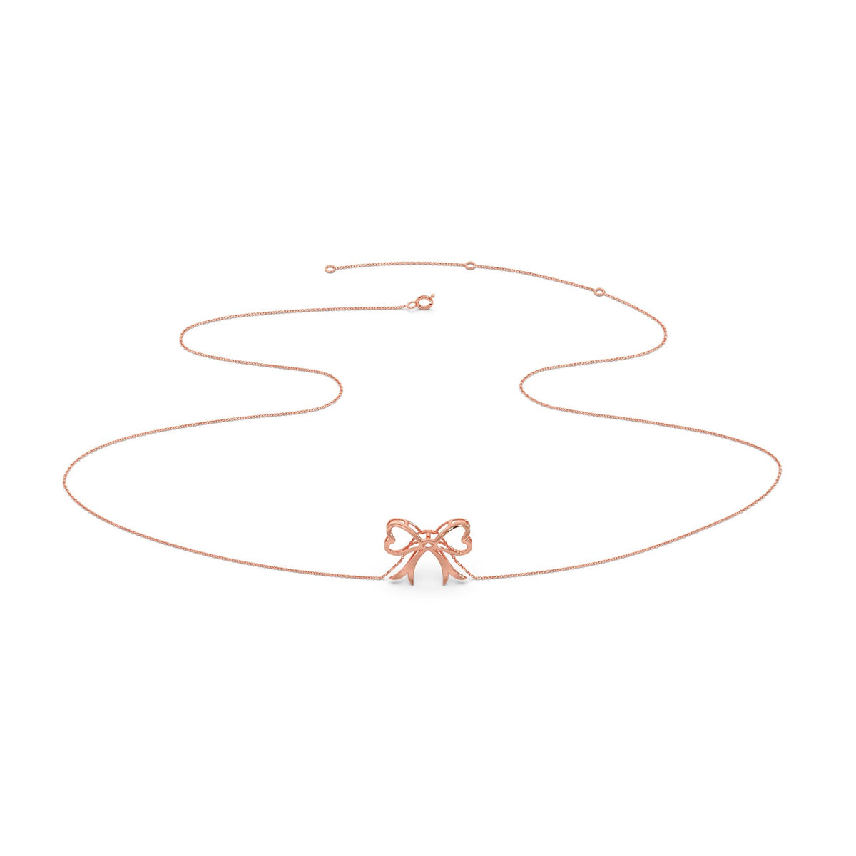 Bow Plain Gold Chain Necklace