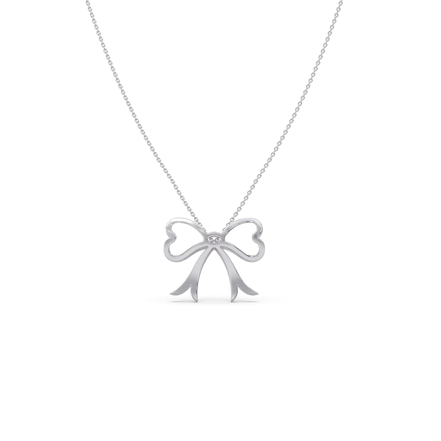 Bow Plain Gold Chain Necklace