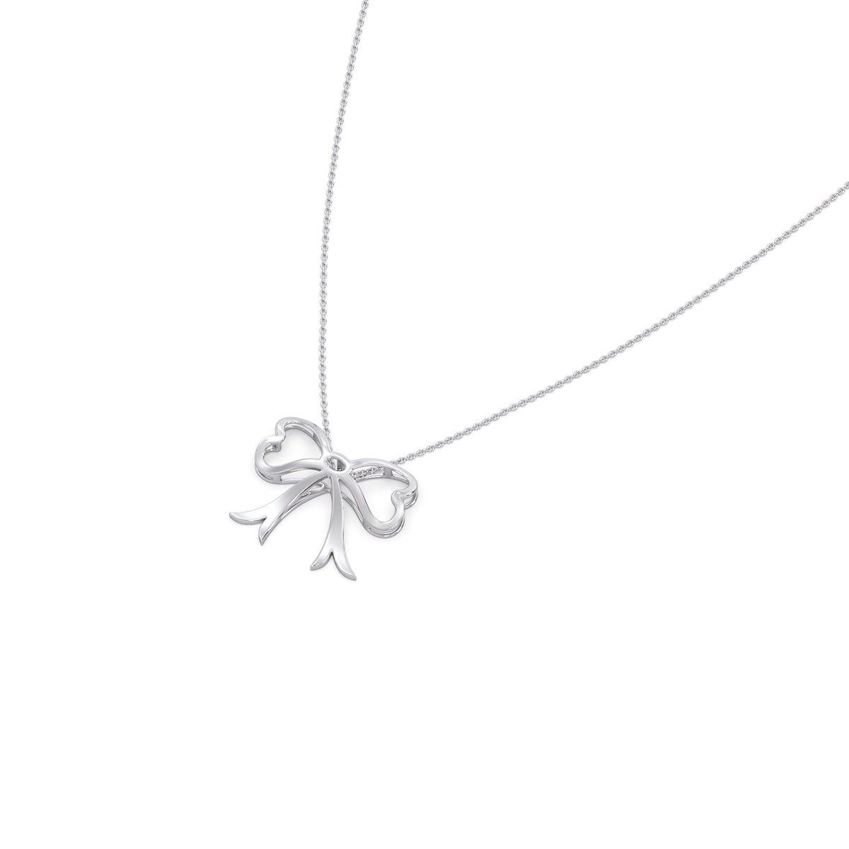 Bow Plain Gold Chain Necklace