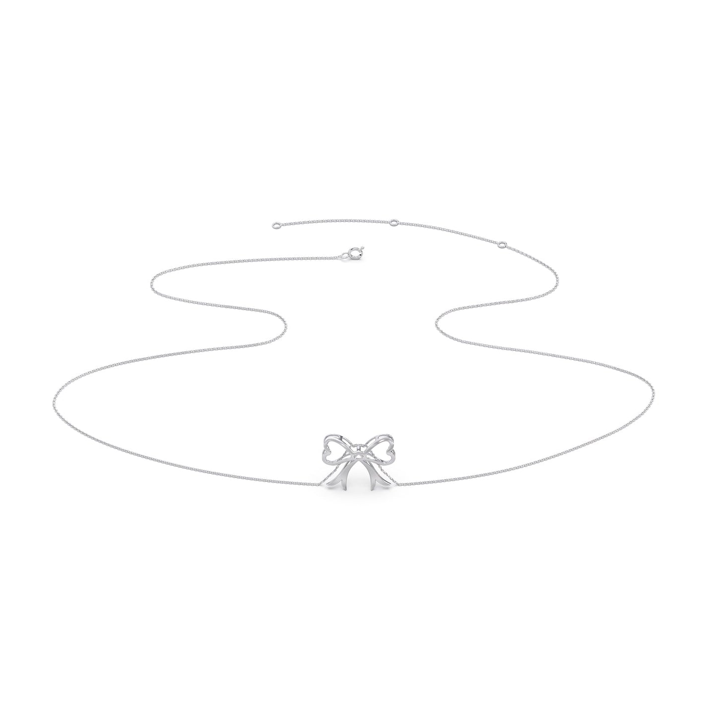 Bow Plain Gold Chain Necklace
