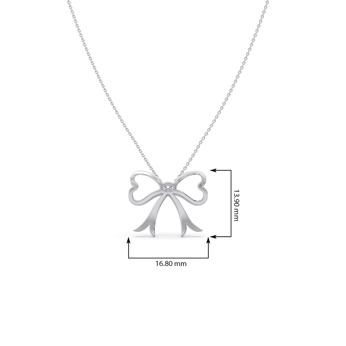 Bow Plain Gold Chain Necklace