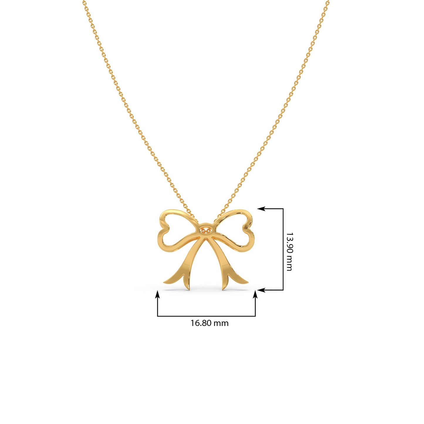 Bow Plain Gold Chain Necklace