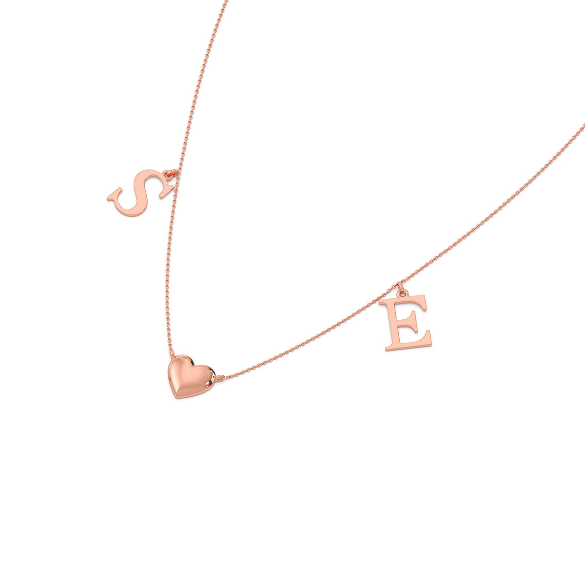 S & E Letter Charm Plain Gold Necklace