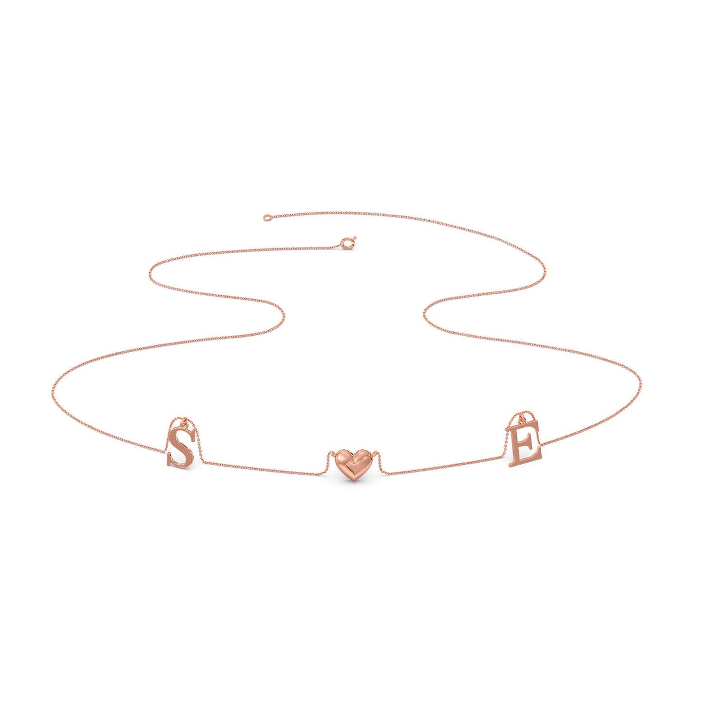 S & E Letter Charm Plain Gold Necklace