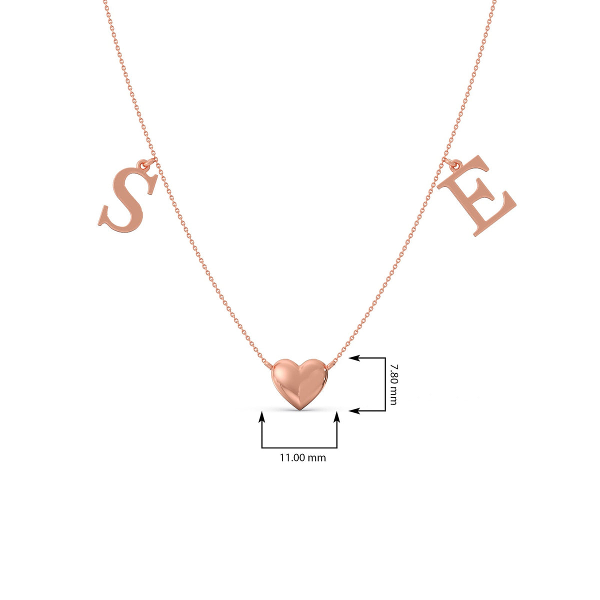 S & E Letter Charm Plain Gold Necklace
