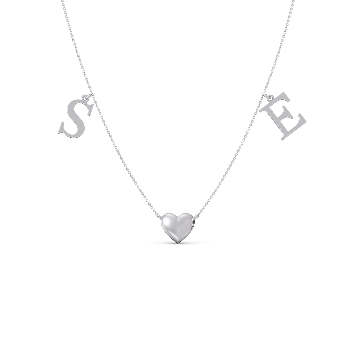 S & E Letter Charm Plain Gold Necklace