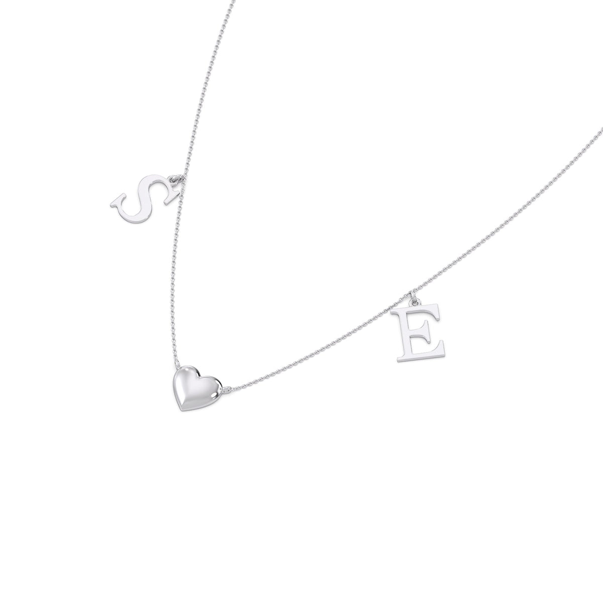 S & E Letter Charm Plain Gold Necklace