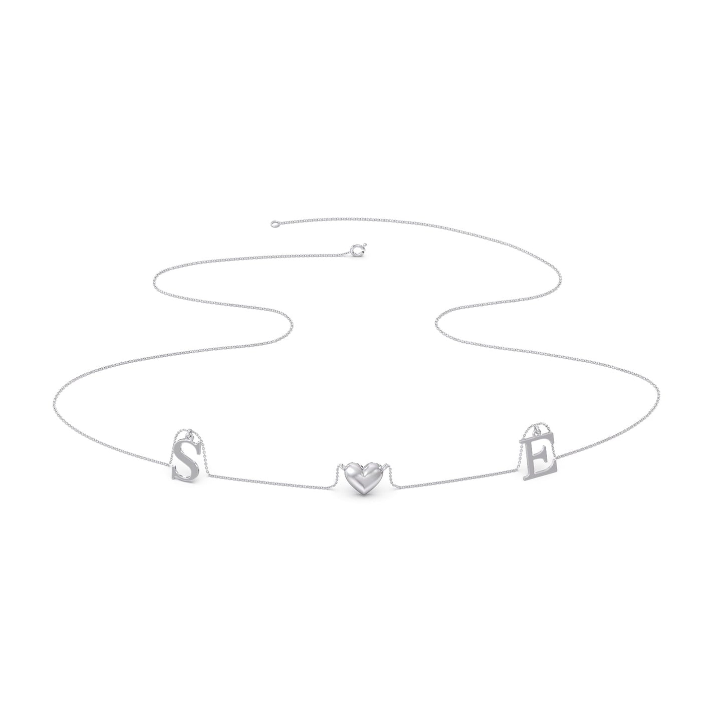 S & E Letter Charm Plain Gold Necklace
