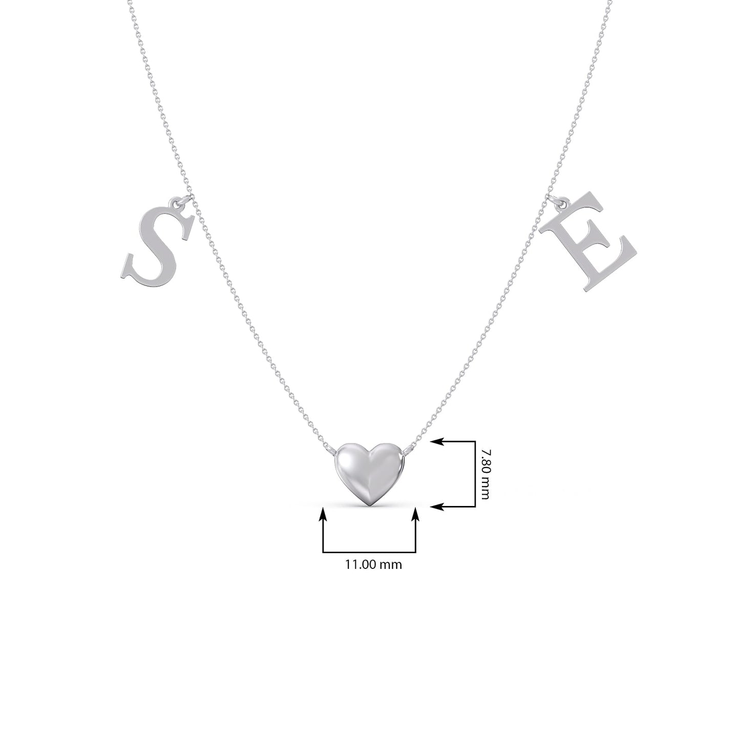S & E Letter Charm Plain Gold Necklace