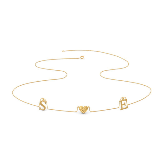 S & E Letter Charm Plain Gold Necklace