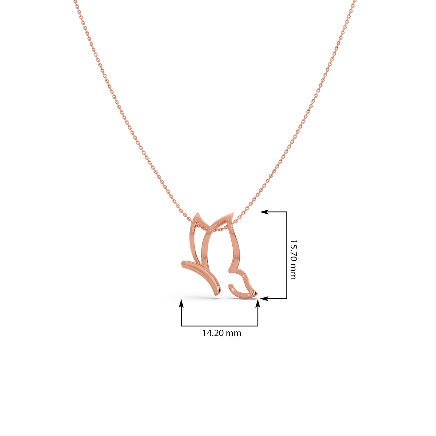 Butterfly Plain Gold Chain Necklace