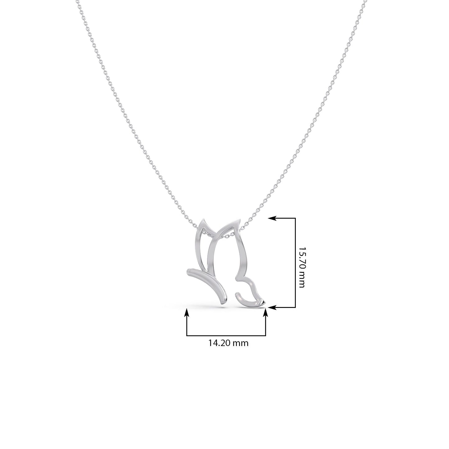 Butterfly Plain Gold Chain Necklace