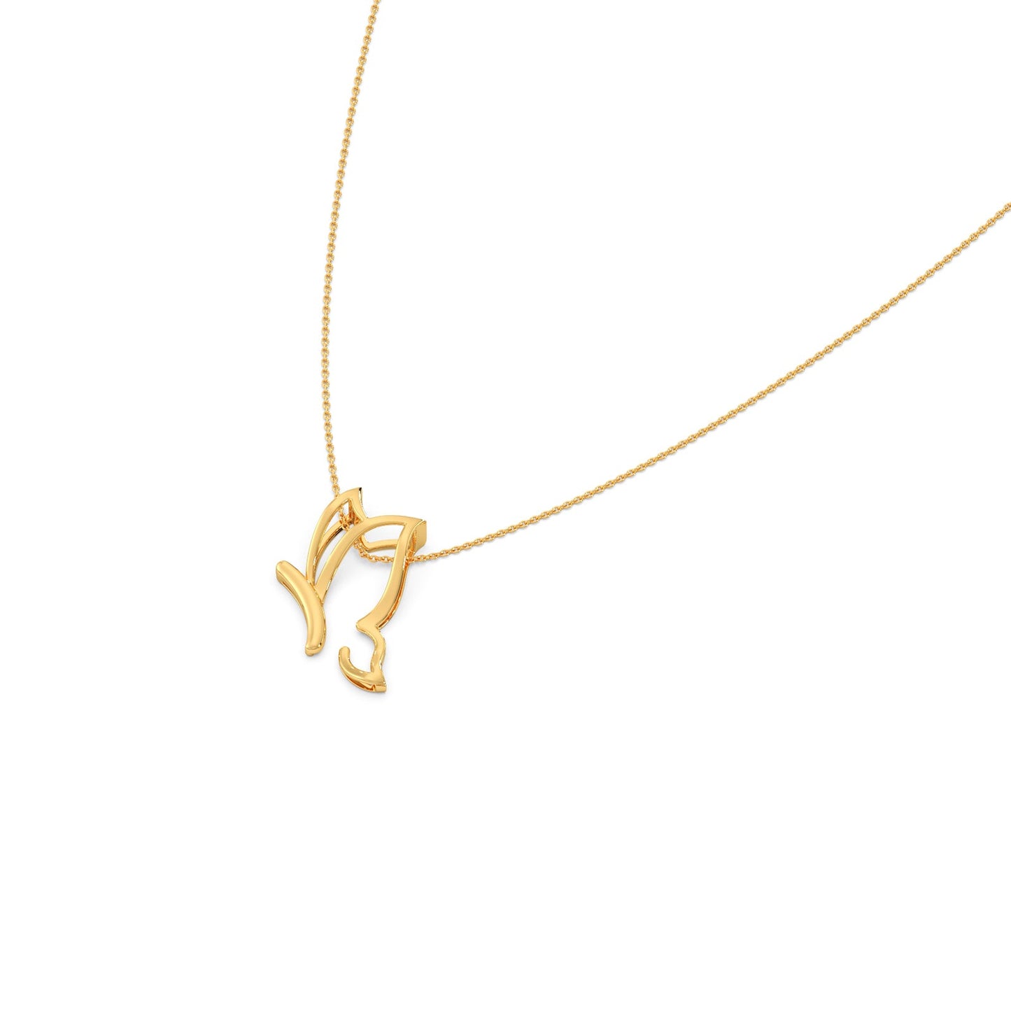 Butterfly Plain Gold Chain Necklace