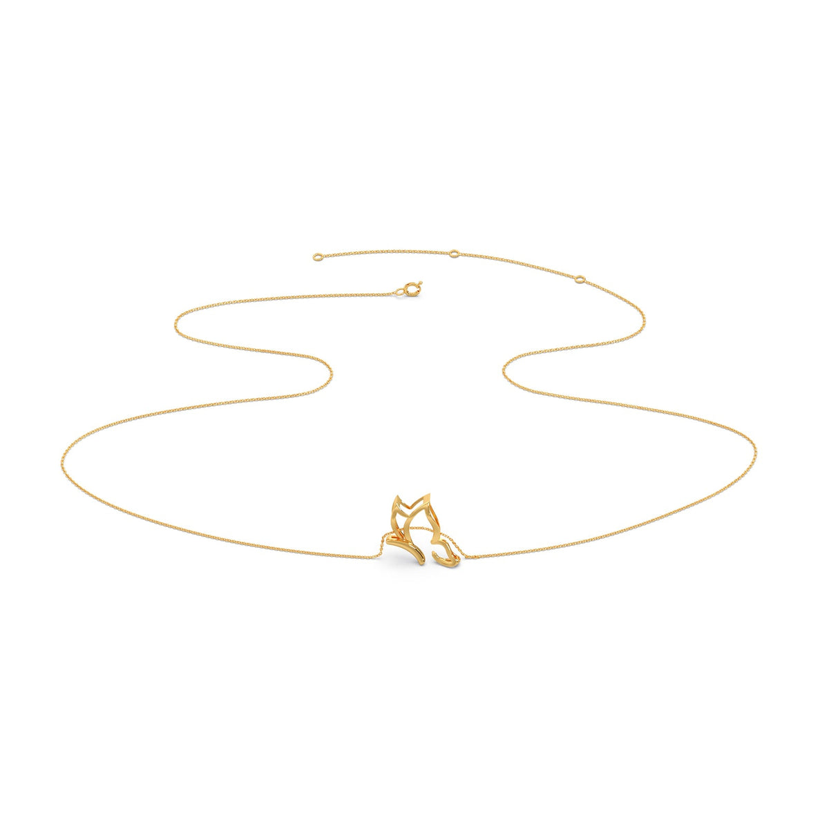 Butterfly Plain Gold Chain Necklace