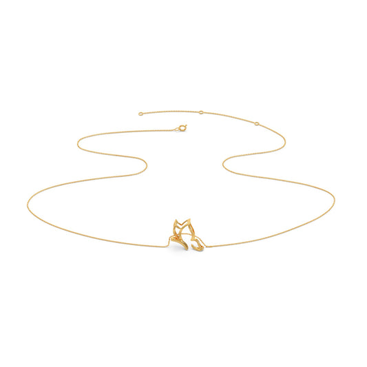 Butterfly Plain Gold Chain Necklace