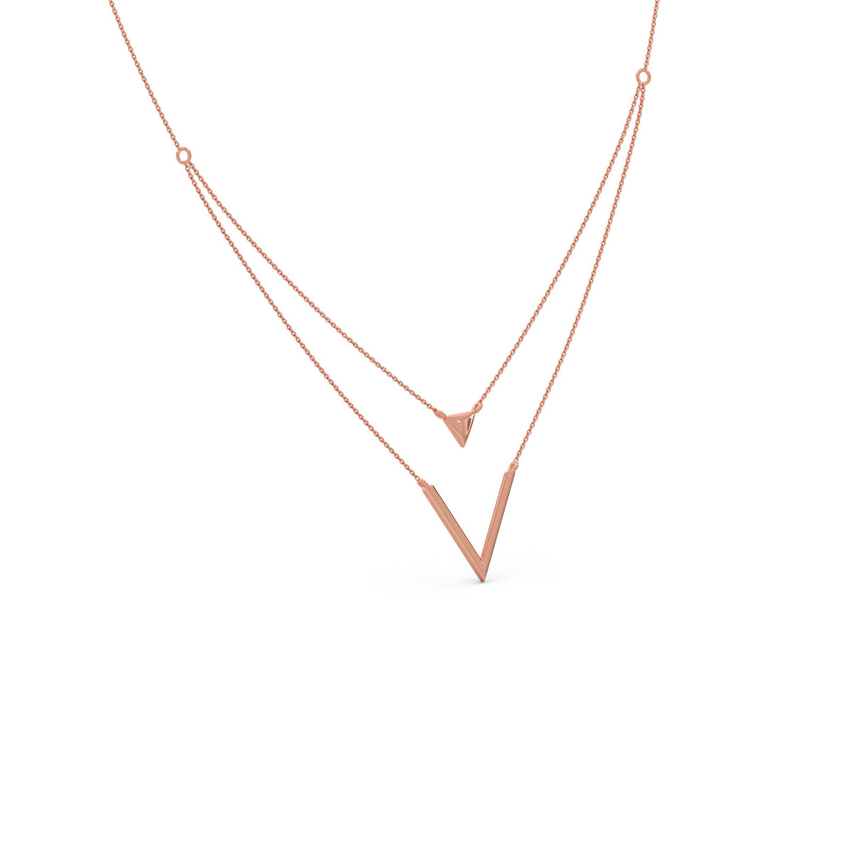 Wishbone Plain Gold Layered Necklace