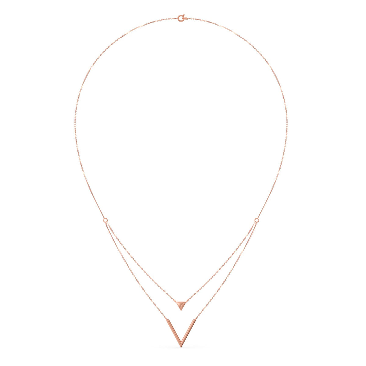 Wishbone Plain Gold Layered Necklace