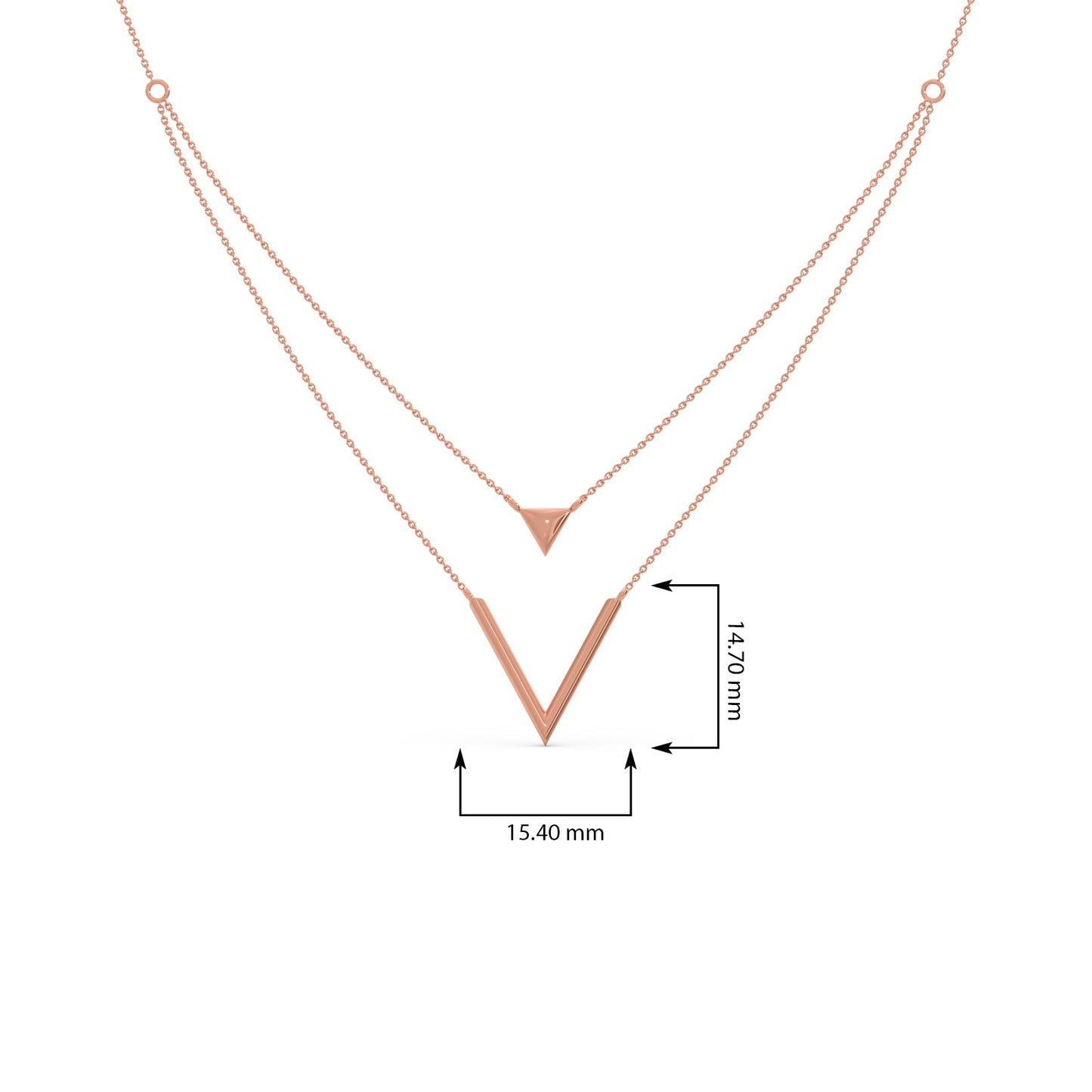 Wishbone Plain Gold Layered Necklace