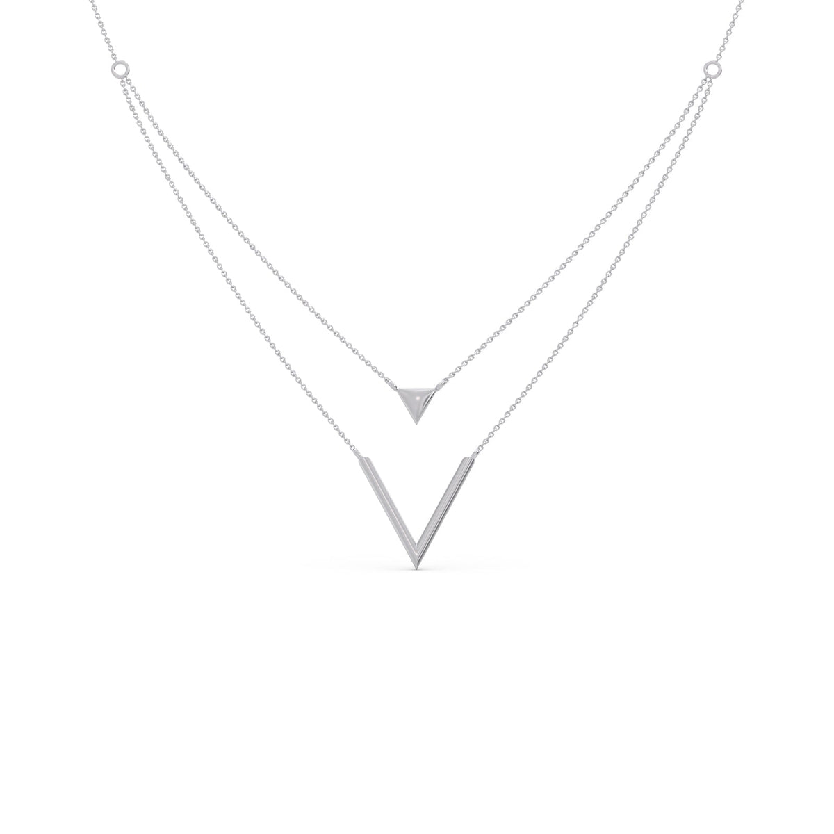 Wishbone Plain Gold Layered Necklace