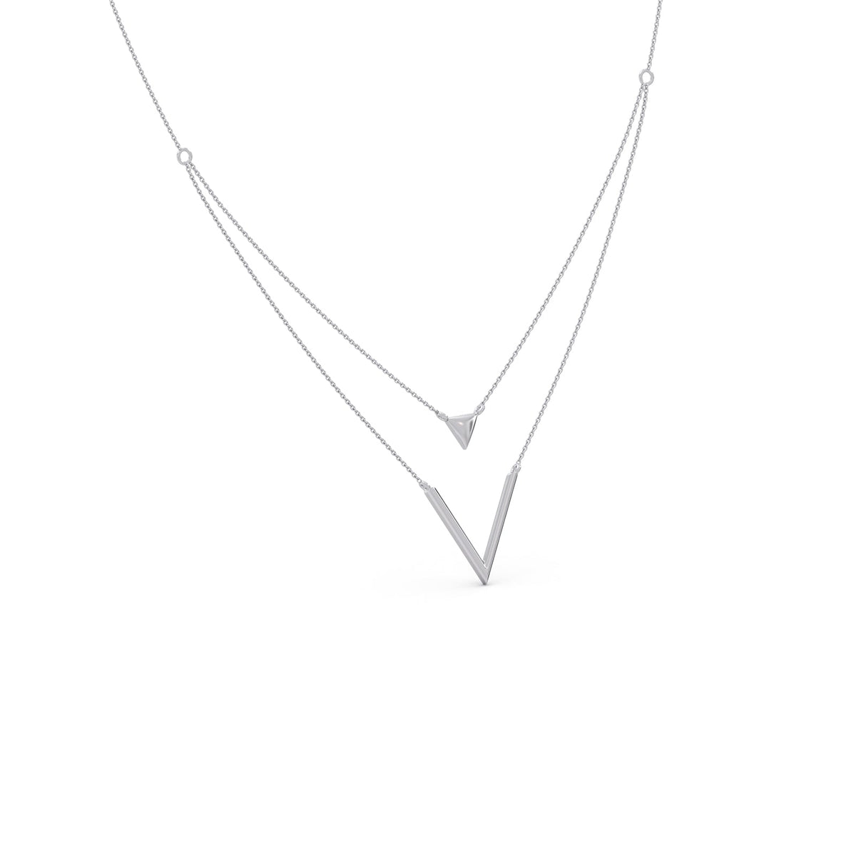 Wishbone Plain Gold Layered Necklace
