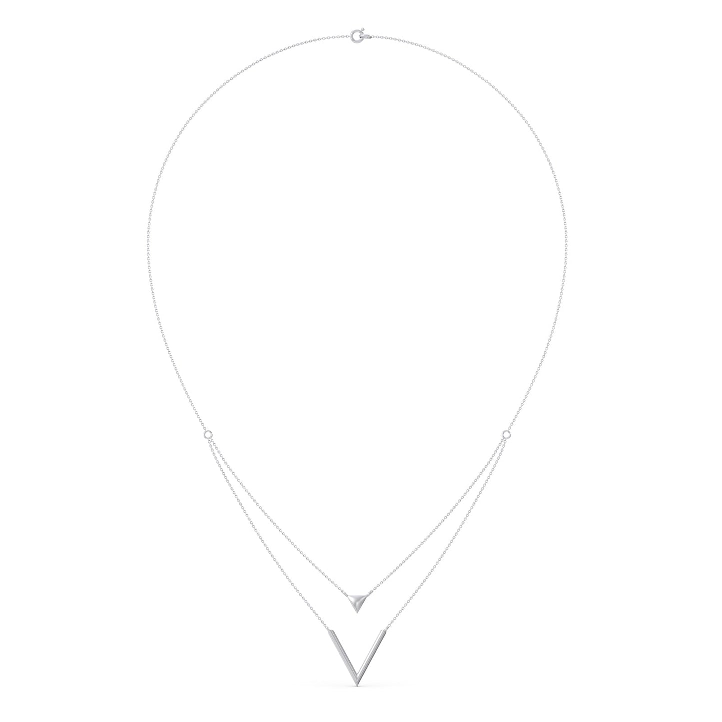 Wishbone Plain Gold Layered Necklace