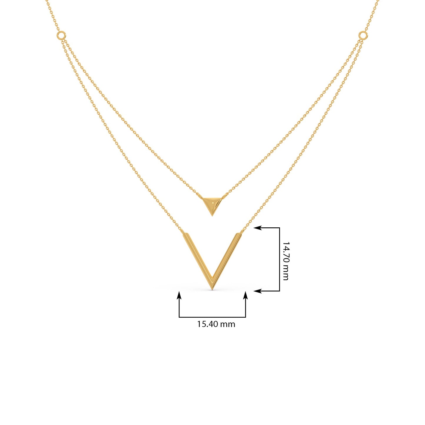 Wishbone Plain Gold Layered Necklace