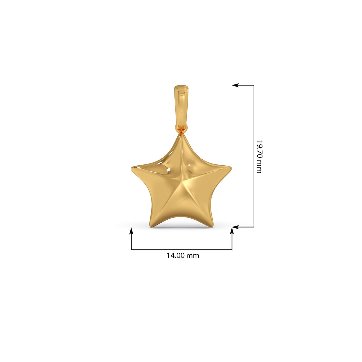 Star Plain Gold Pendant