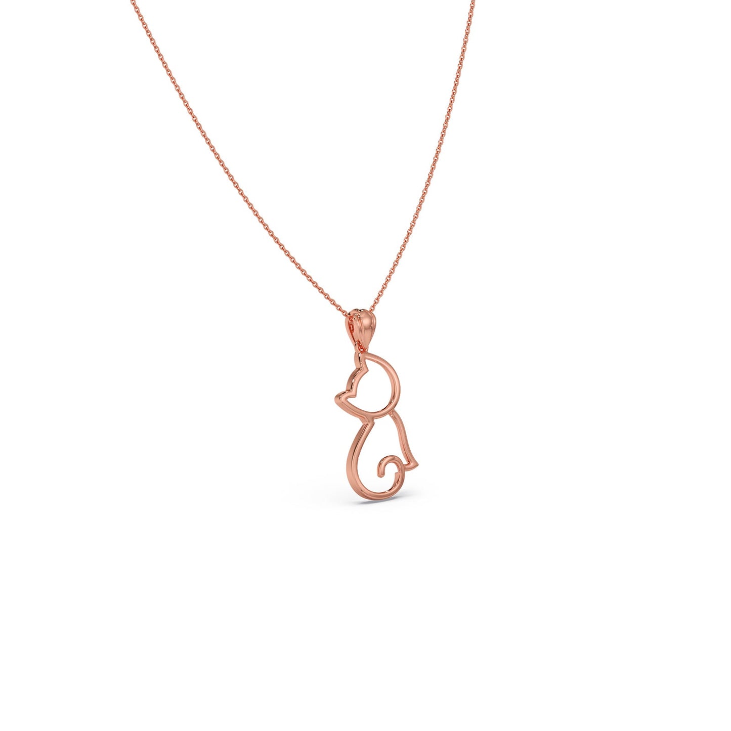 Cat Plain Gold Pendant