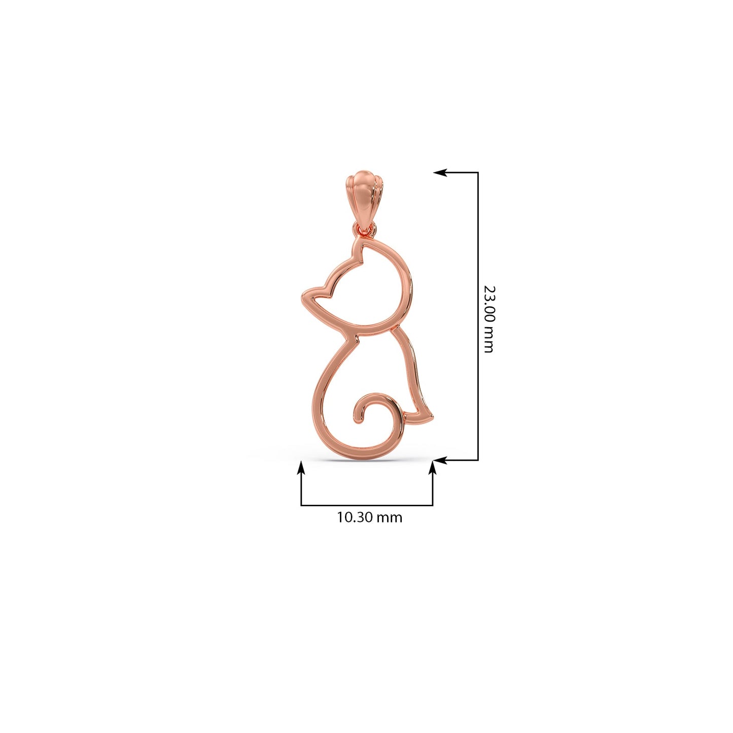 Cat Plain Gold Pendant