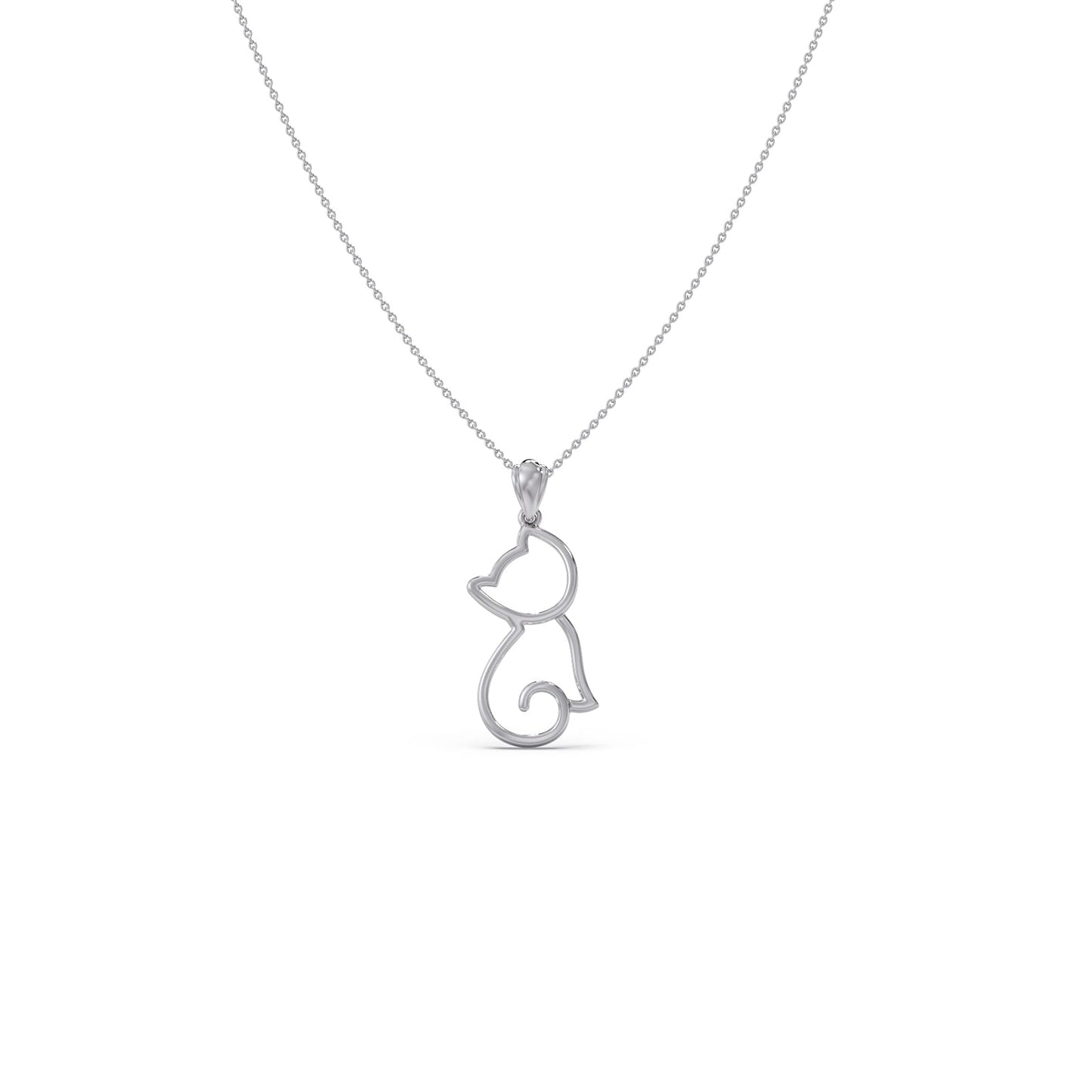 Cat Plain Gold Pendant