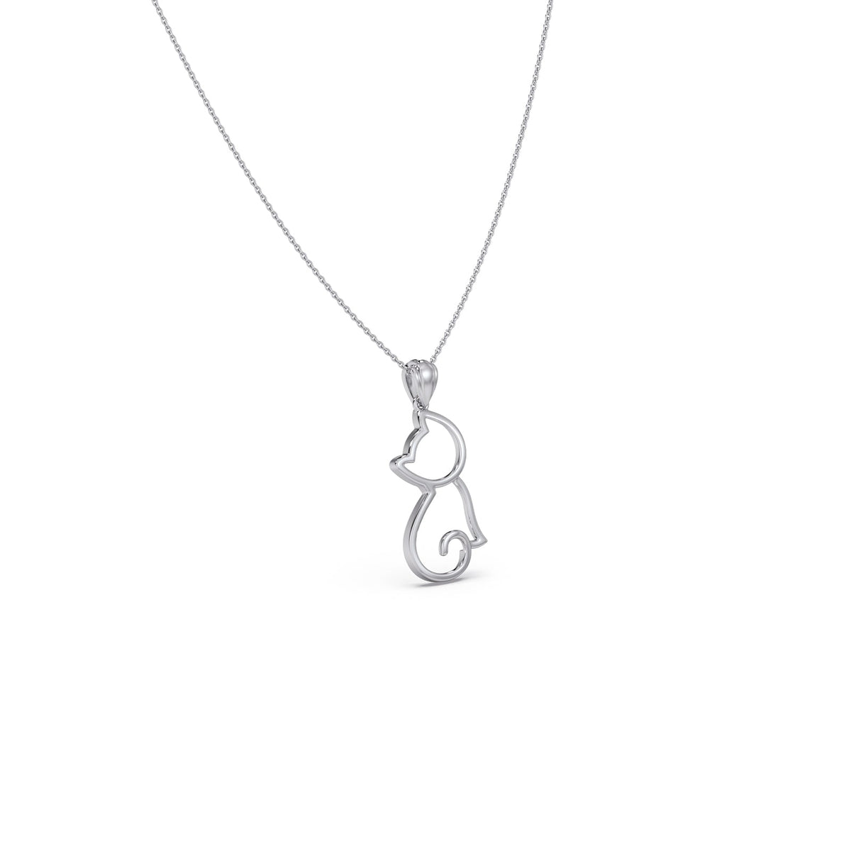 Cat Plain Gold Pendant