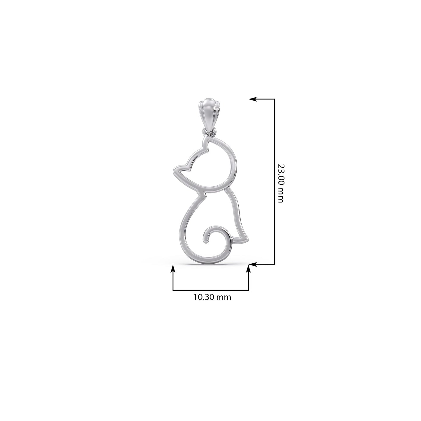 Cat Plain Gold Pendant