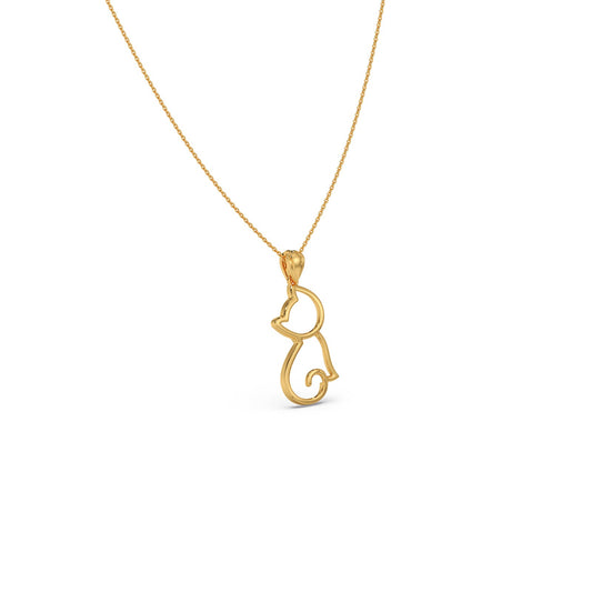Cat Plain Gold Pendant