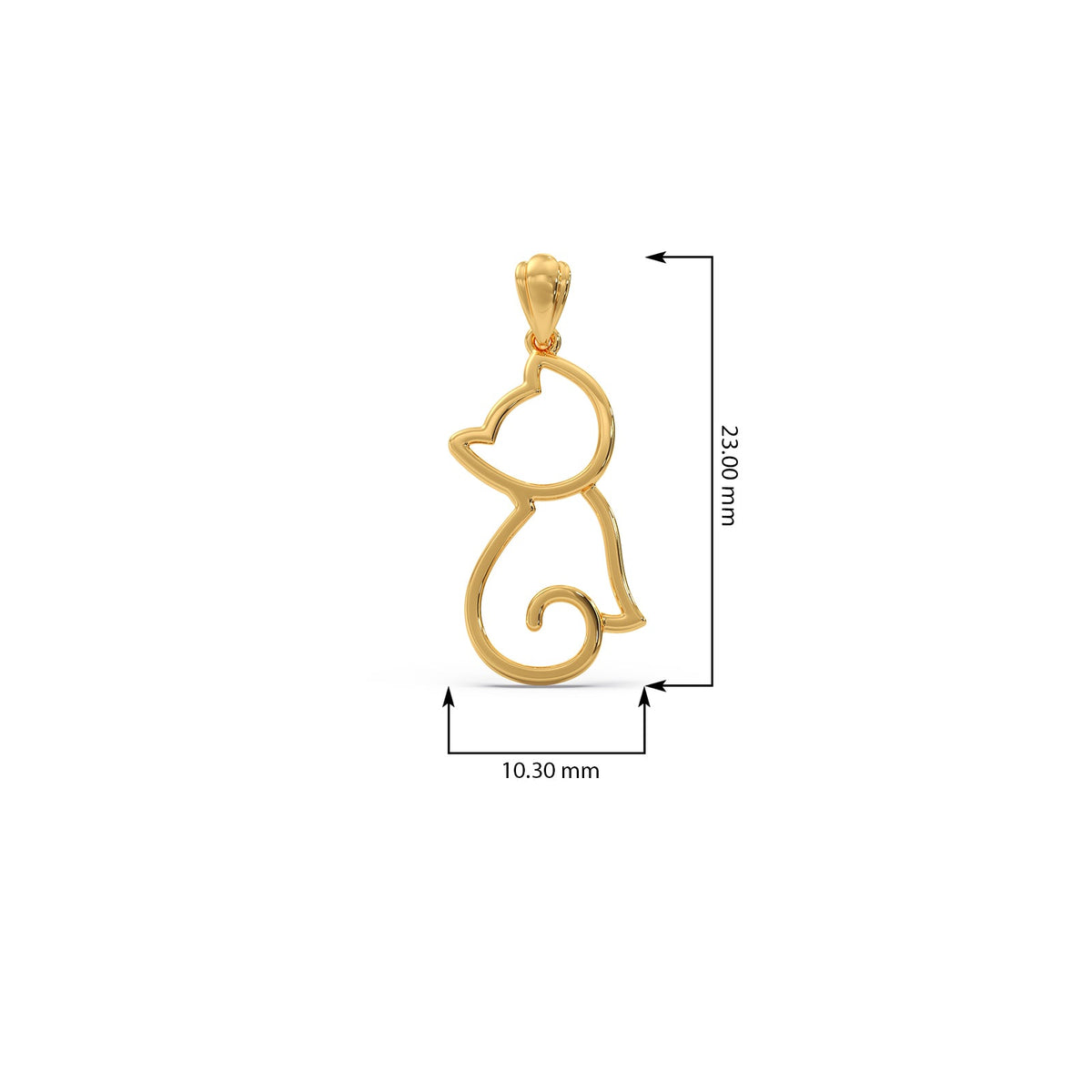 Cat Plain Gold Pendant