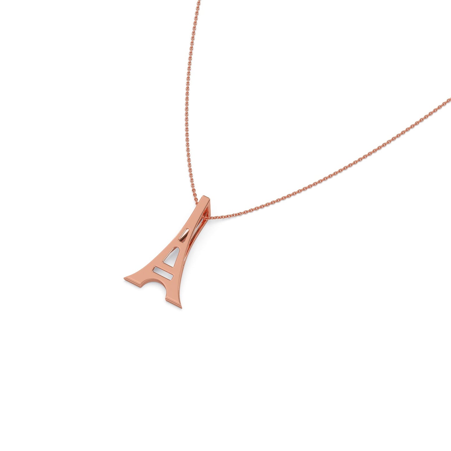 Eiffel Tower Plain Gold Pendant