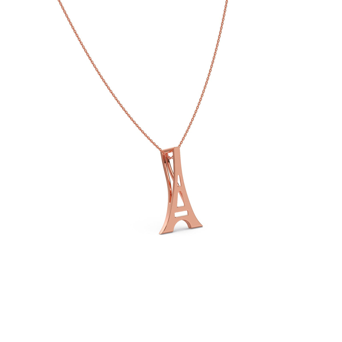 Eiffel Tower Plain Gold Pendant