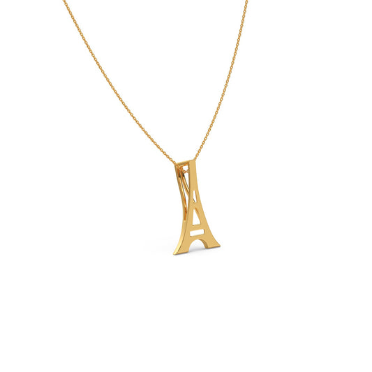 Eiffel Tower Plain Gold Pendant