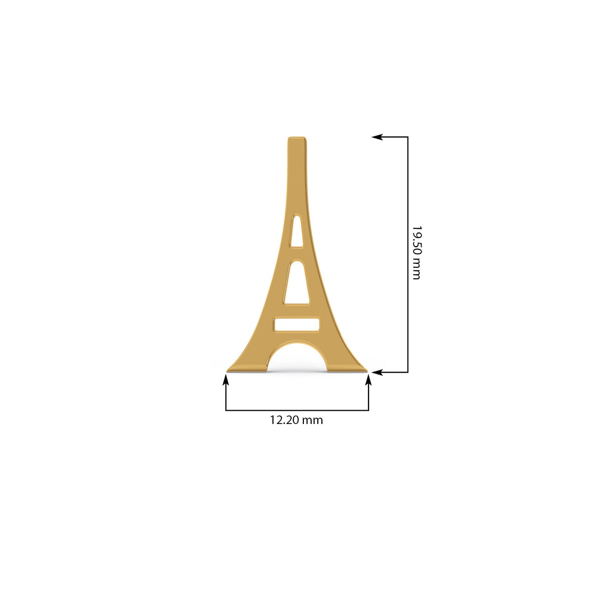 Eiffel Tower Plain Gold Pendant