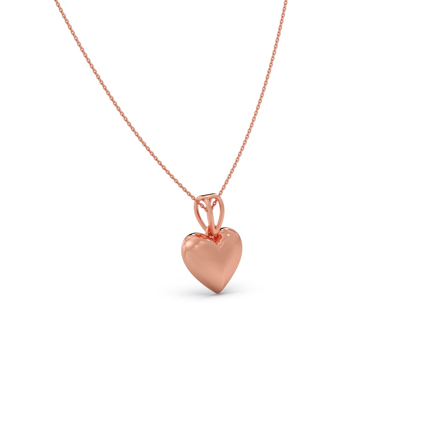 Puffy Heart Plain Gold Pendant