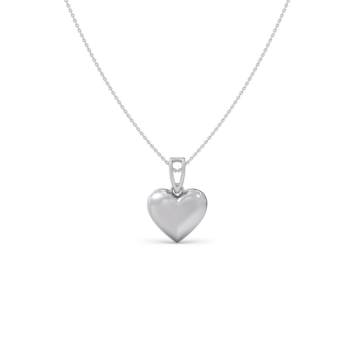 Puffy Heart Plain Gold Pendant